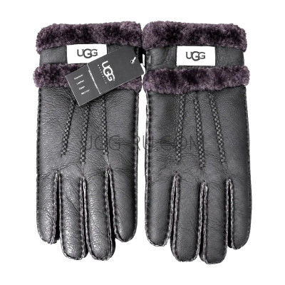 Перчатки UGG кожаные Dark Grey