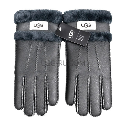 Перчатки UGG кожаные Grey Slate