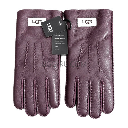Перчатки UGG кожаные Plum
