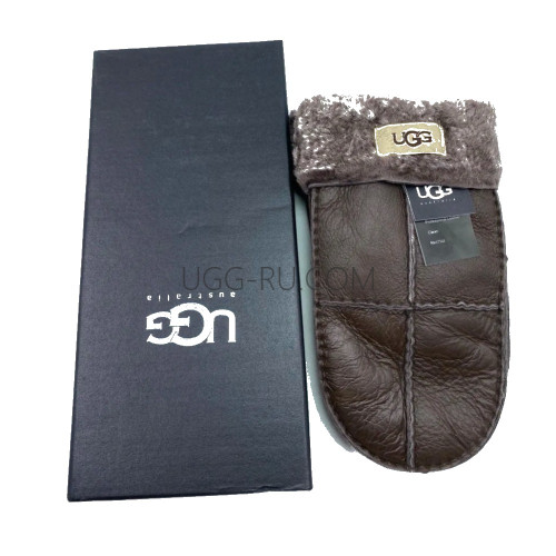Варежки UGG кожаные Chocolate