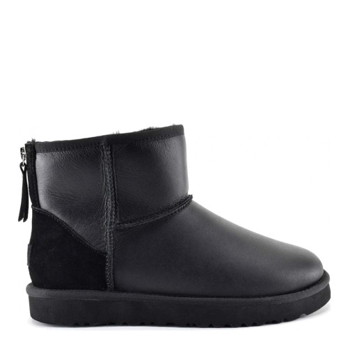UGG Mens Classic Mini Zip Leather Black