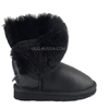 UGG KIDS Classic ZIP Leather Black